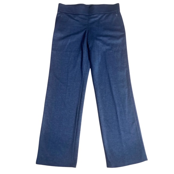 Elie Tahari Sz Large Straight Leg Stretch Pants in Heather Blue 32.5” Inseam - Picture 2 of 9